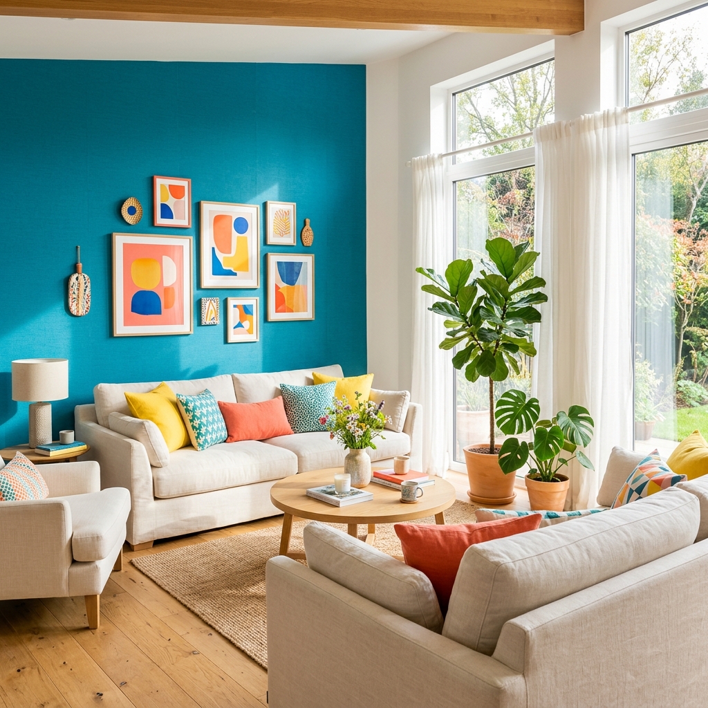Om Aakara Bright Modern Living Room